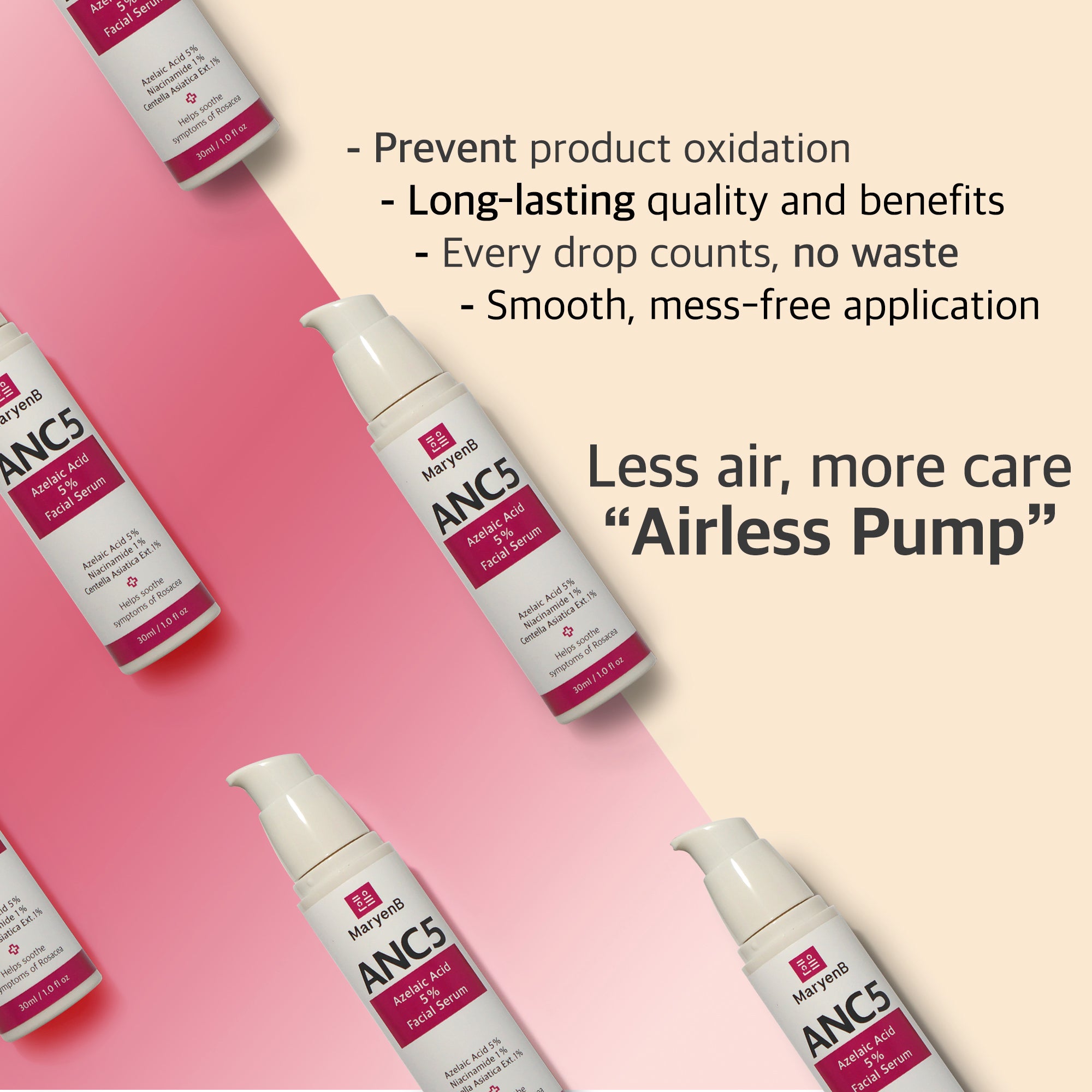 MaryenB ANC5 Azelaic Acid 5% Serum 1 Fl Oz - Gentle Redness Relief, Acne Care